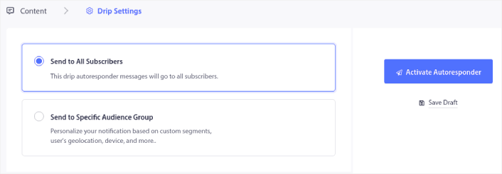 Sélectionnez l'audience du répondeur automatique