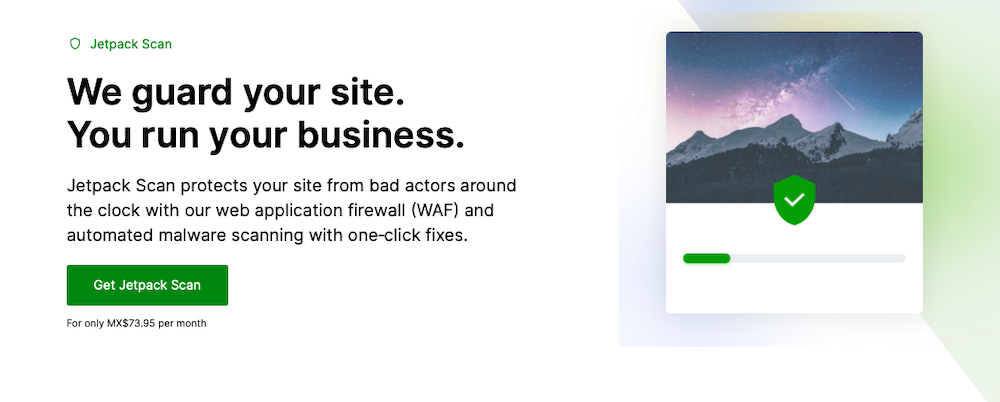 Jetpack proporciona escaneo de malware en tiempo real, impulsado por la base de datos WPScan líder en la industria.
