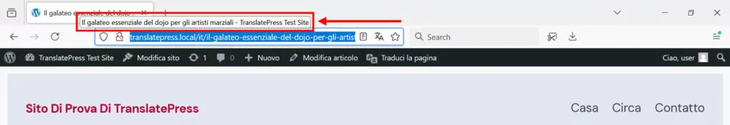 judul halaman yang diterjemahkan di tab browser