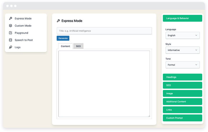 Une capture d'écran de la base de données du plugin AI Power.