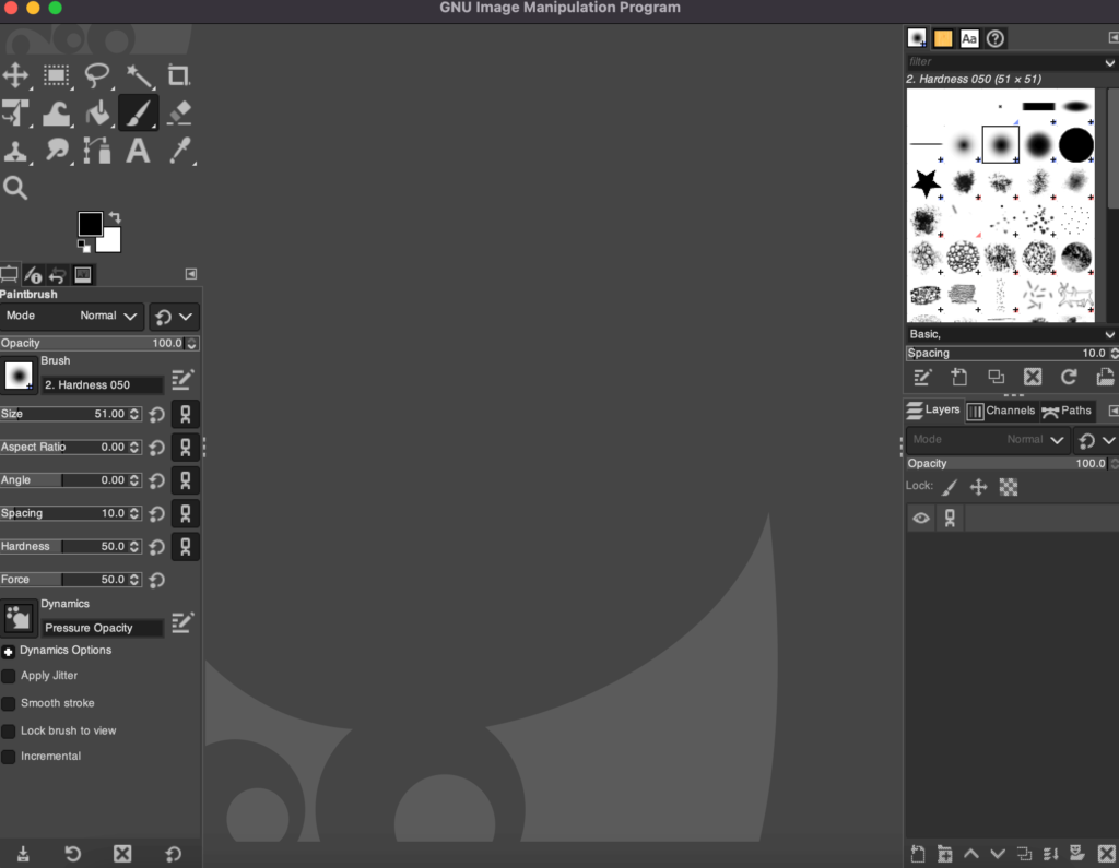 Ini adalah screenshot aplikasi Gimp