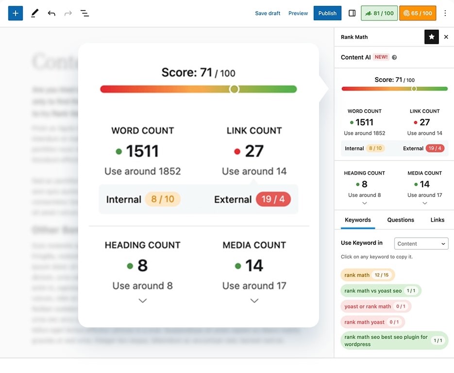 Inhalts-KI-Vorschlag im WordPress-Editor