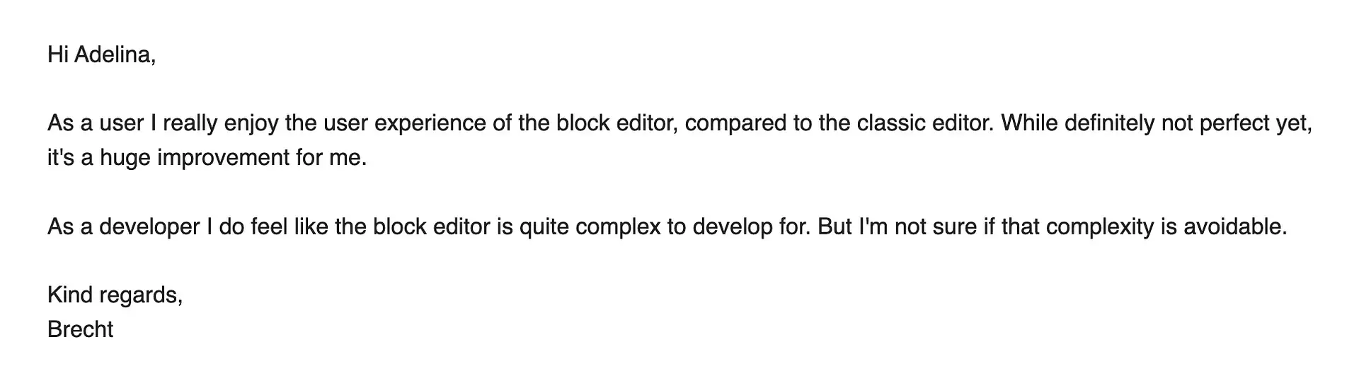 Opinione del Block Editor sull'essere moderni 5