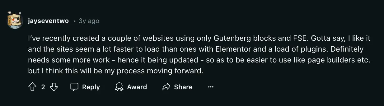 Gutenberg の意見とページビルダー 2