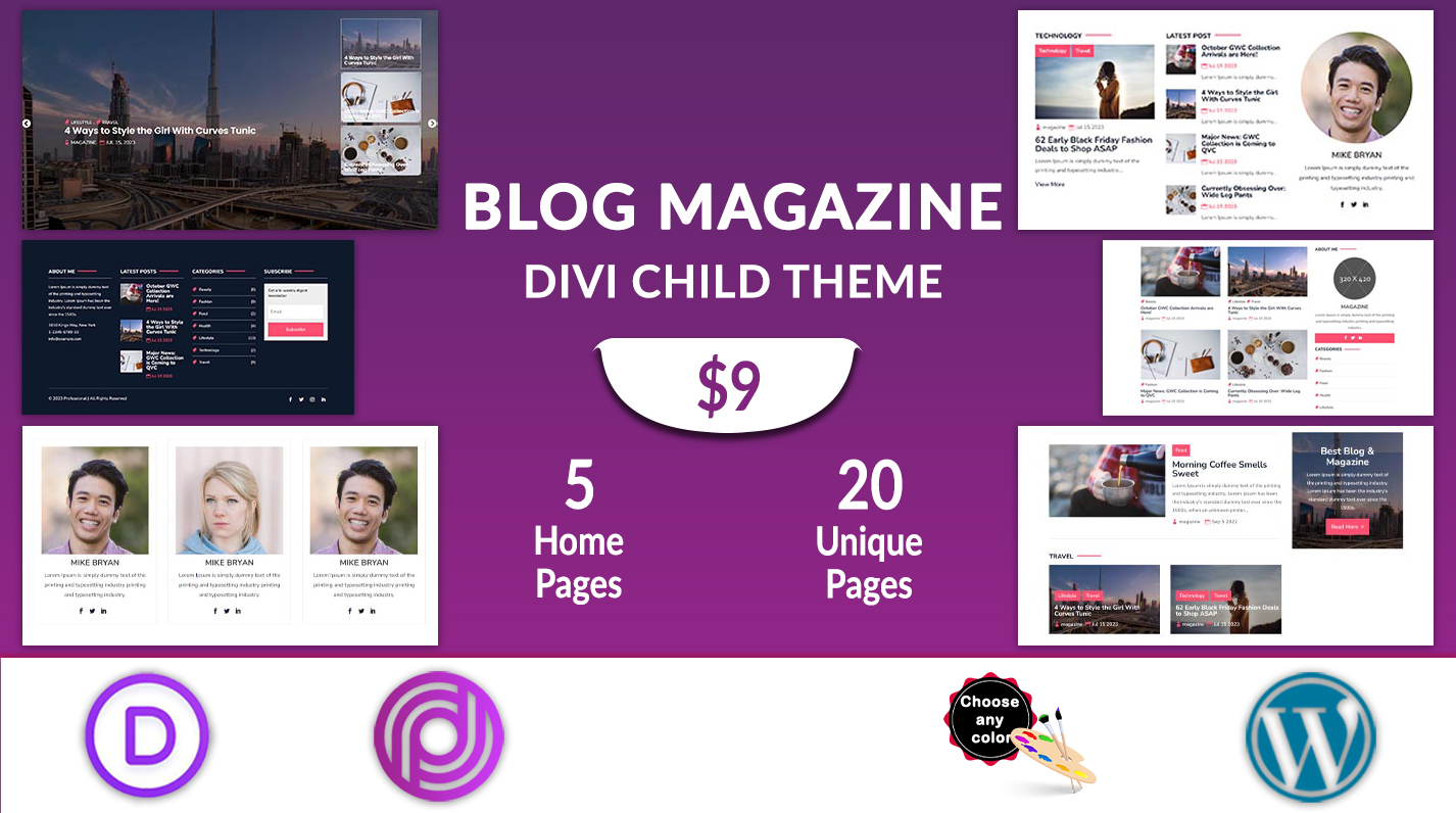 Tema della rivista Divi Blog