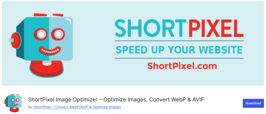 Dies ist ein Screenshot des ShortPixel-Plugins