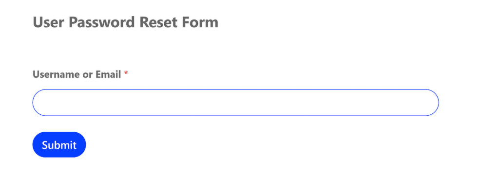 Password reset form template