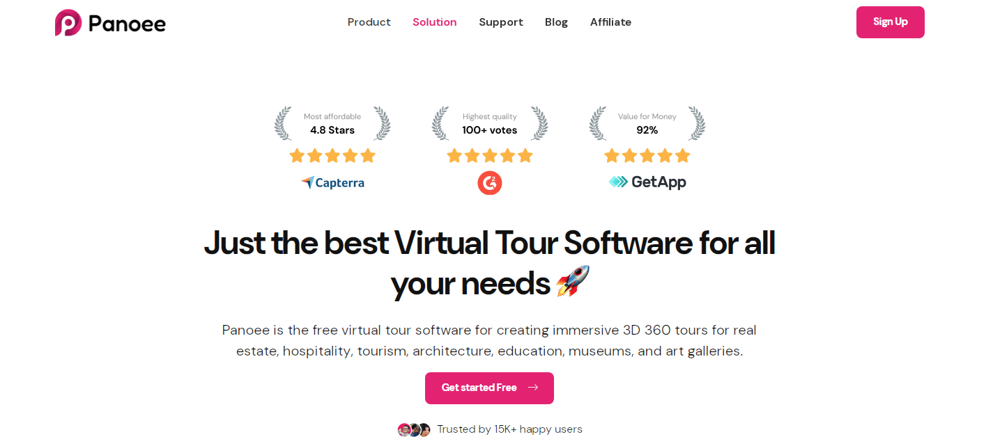 Criador de tour virtual gratuito Panoee