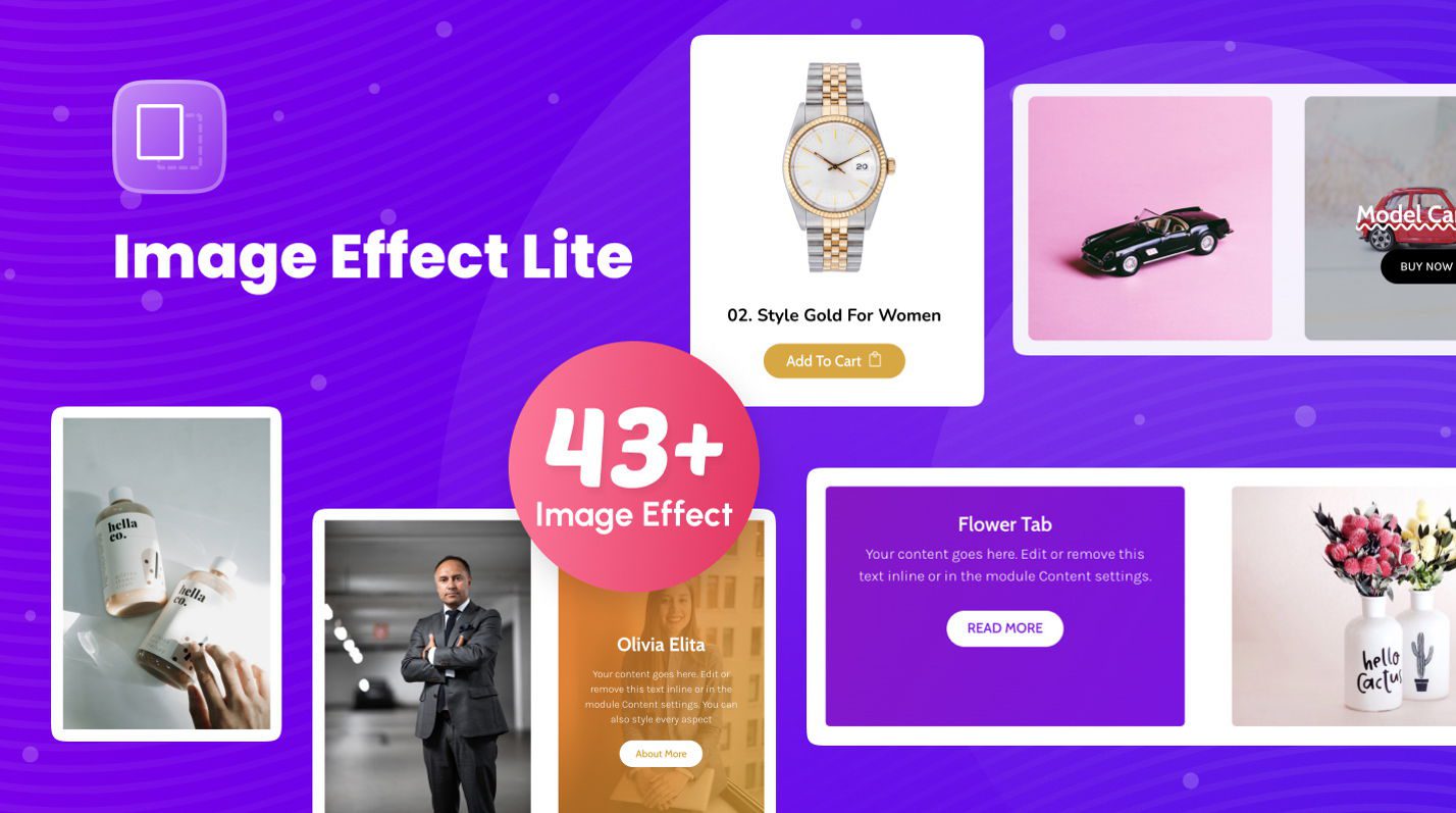 Imagem promocional do Divi Image Effect Lite