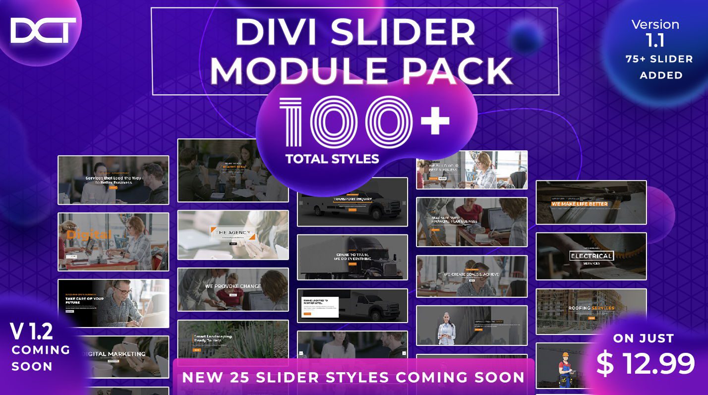 Divi Slider 模块包的宣传图片