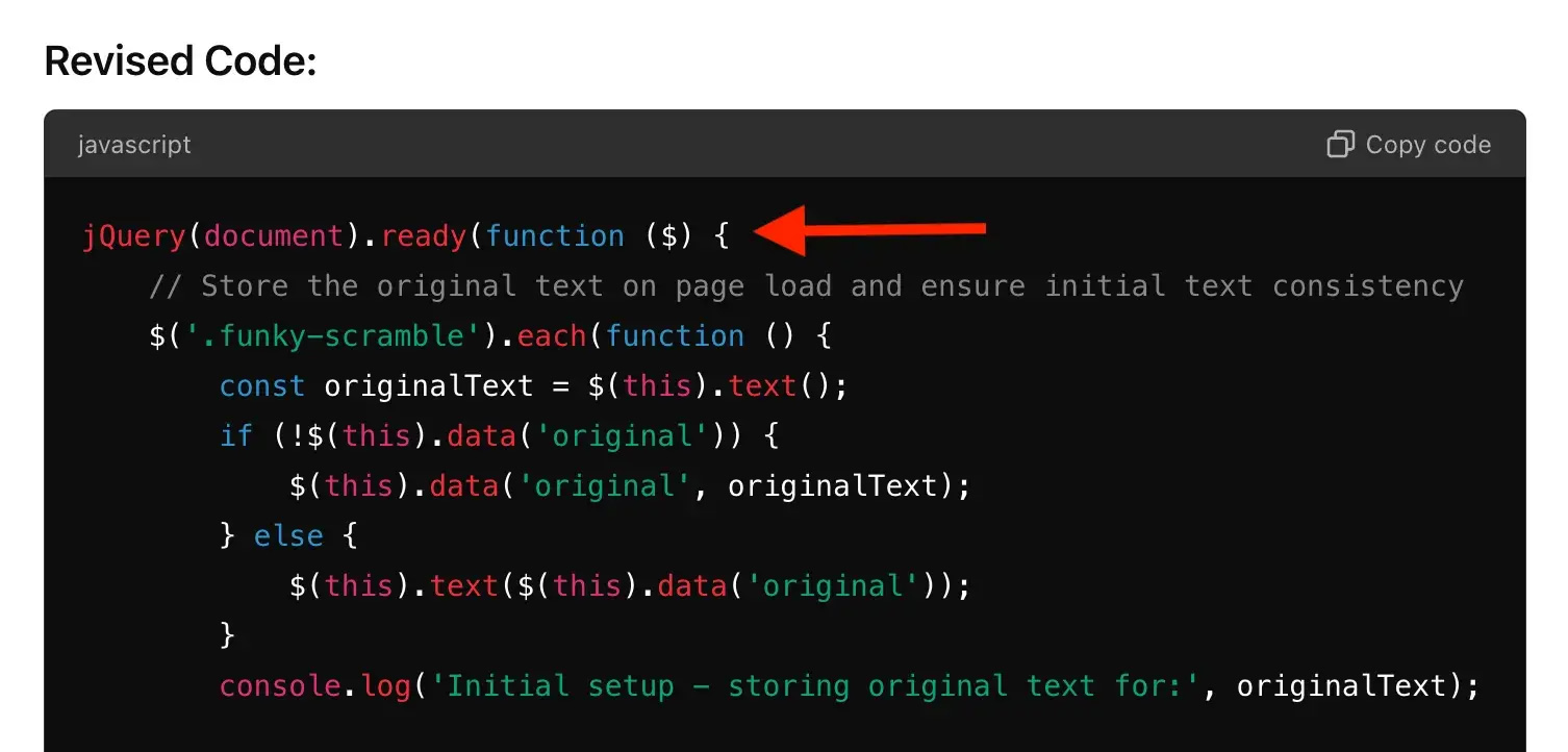 Ignorer la ligne supérieure d'un extrait de code.