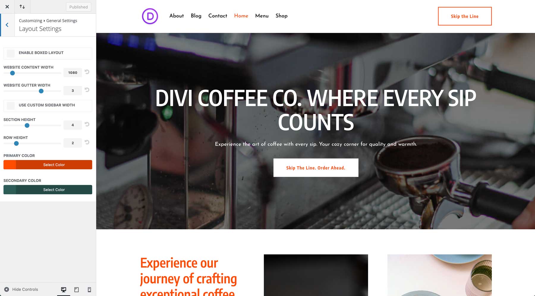 site de starter de cafea pentru divi