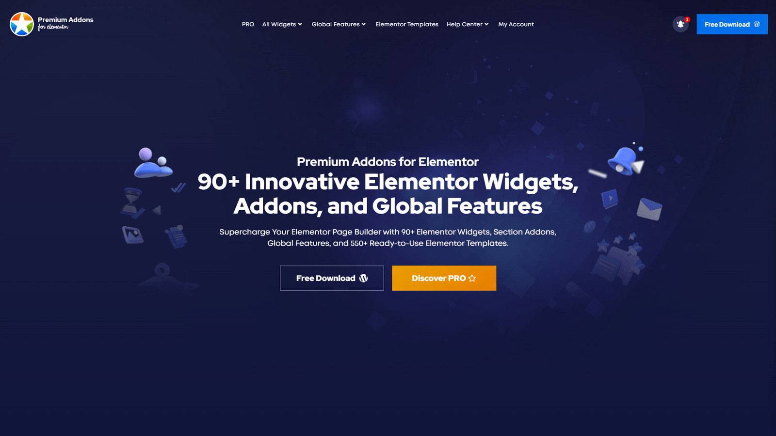 Elementor 的 Premium Addons 的图片，这是一个灵活的插件，适用于著名的页面构建器，具有集成的 Lottie 动画功能。