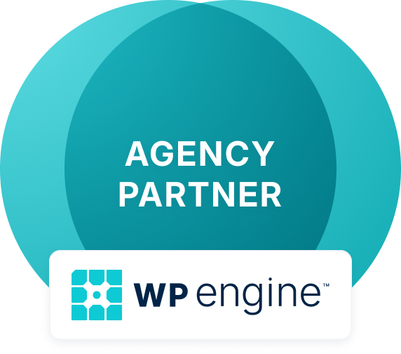 Le badge partenaire WP Engine Agency.