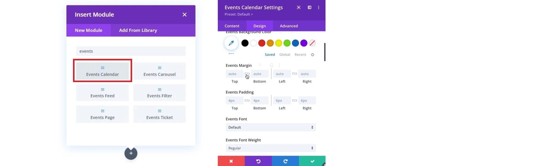 Plugin per calendario eventi divi