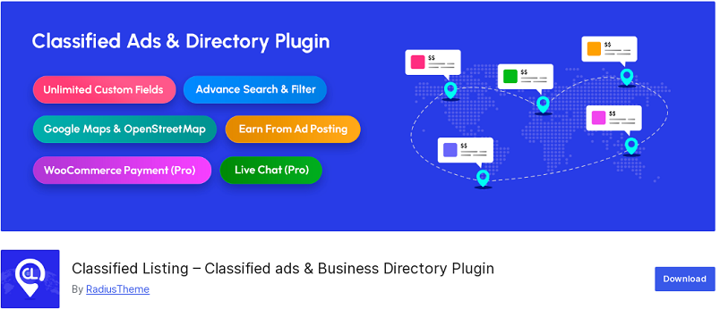 Plugin de anunțuri clasificate Listare clasificată