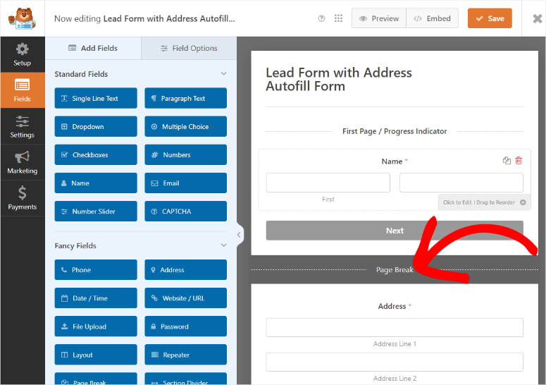 wpforms lead form