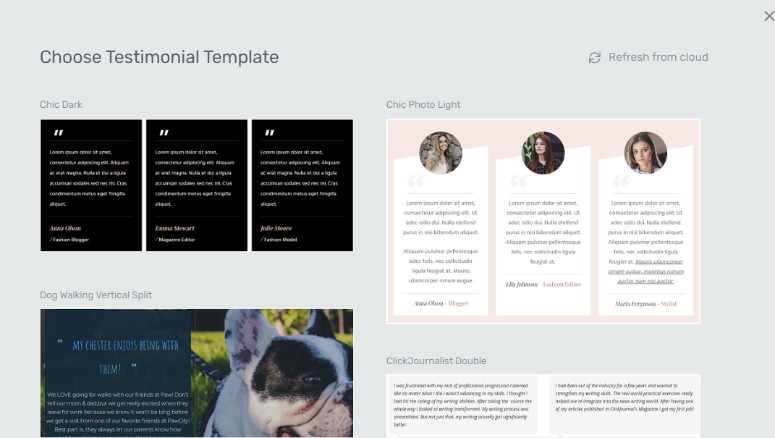 thrive architect testimonial templates