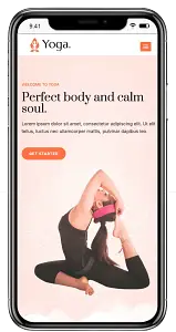 Kortez Yoga Theme Mobile Demo.