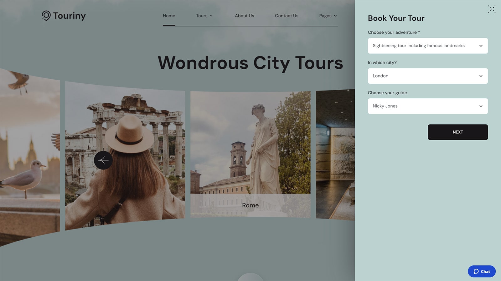 Immagine di Appointment Booking, il miglior plugin per la prenotazione di tour WordPress con una procedura guidata passo passo per la prenotazione dei tour, come quella utilizzata nel tema WordPress Touriny.