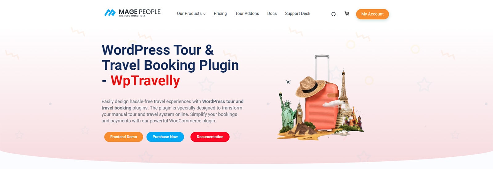 مرئي لـ WpTravelly، وهو مكون إضافي متقدم لحجز الجولات لمواقع WordPress مع خيارات مرنة لتسعير الجولات.