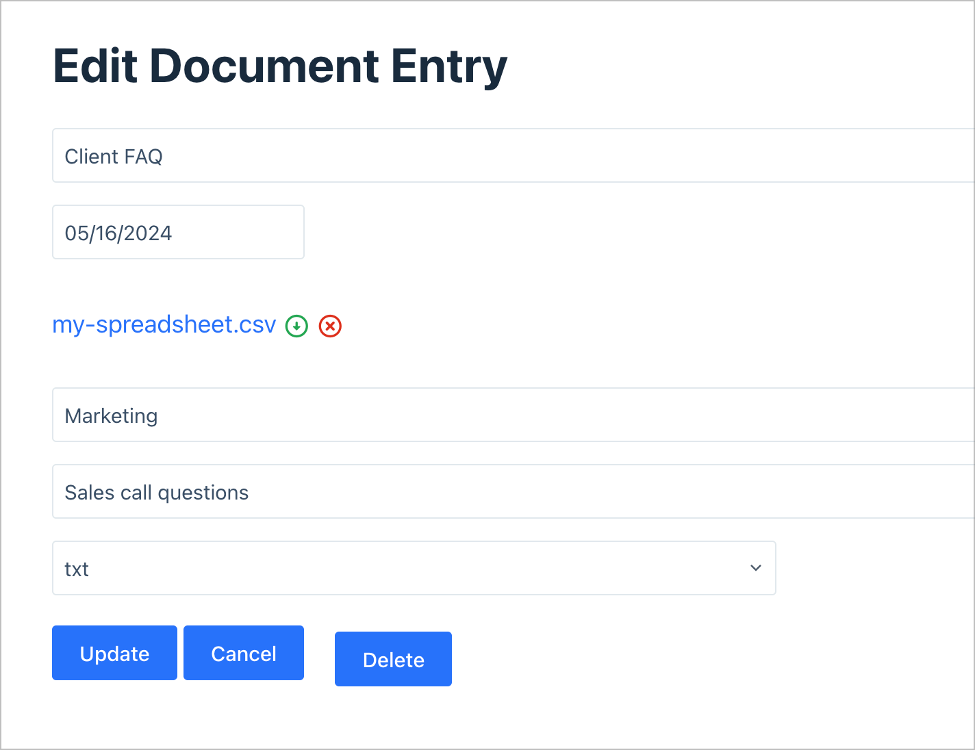 La funcionalidad de edición de entrada ofrecida por GravityView, que permite la edición de campos de formulario en la interfaz.