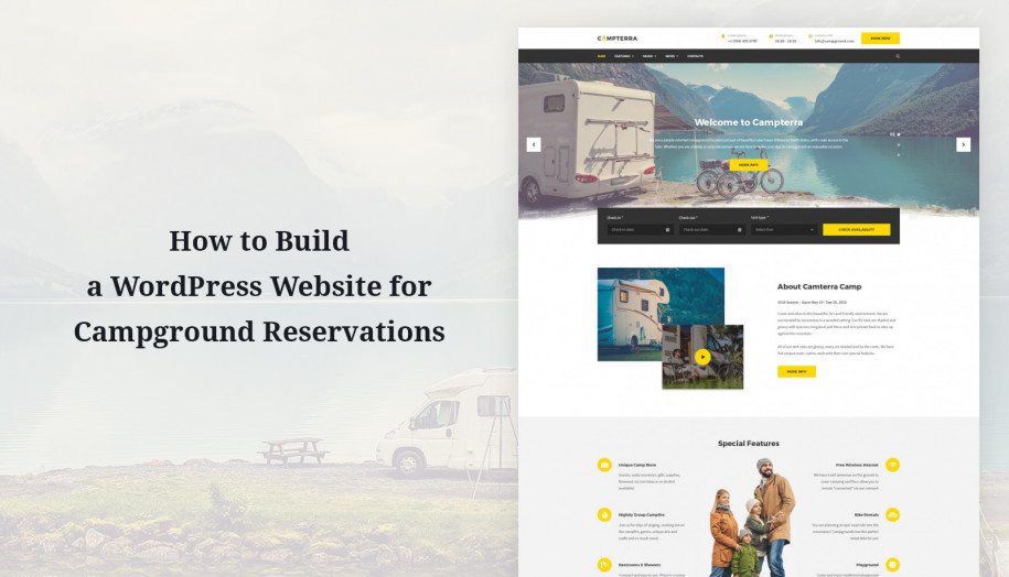 site-ul de camping wordpress