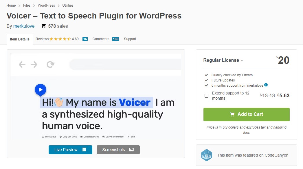 Voicer – ปลั๊กอินแปลงข้อความเป็นคำพูดสำหรับ WordPress