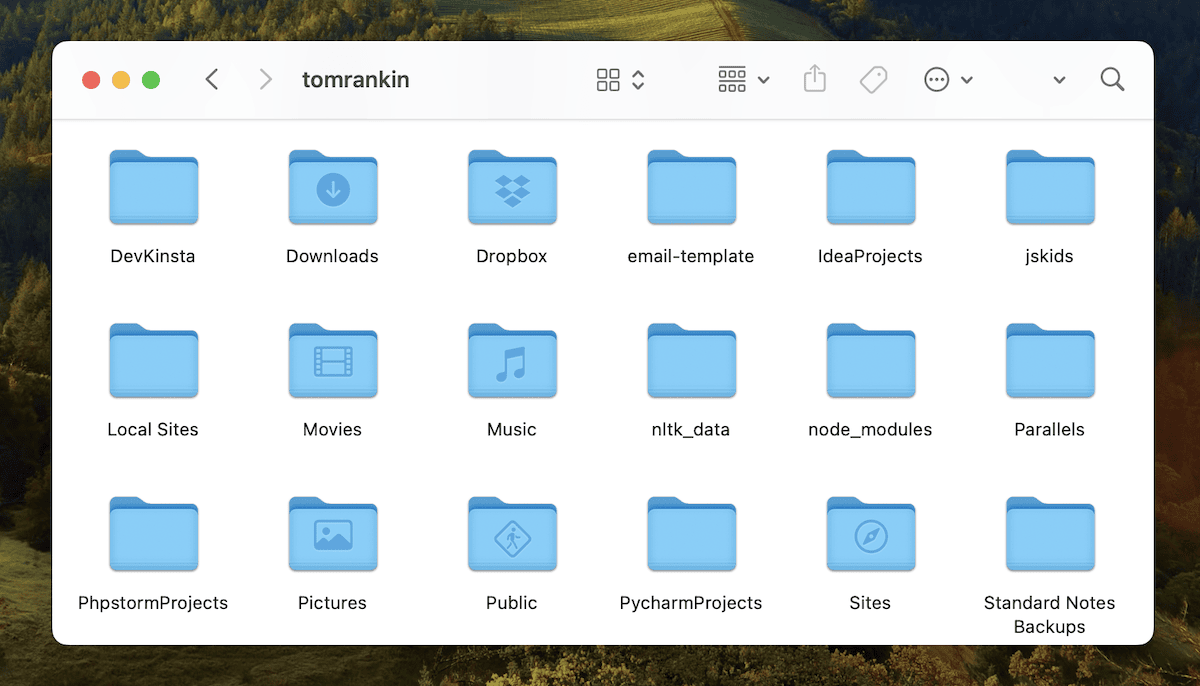 macOS Finder penceresi.