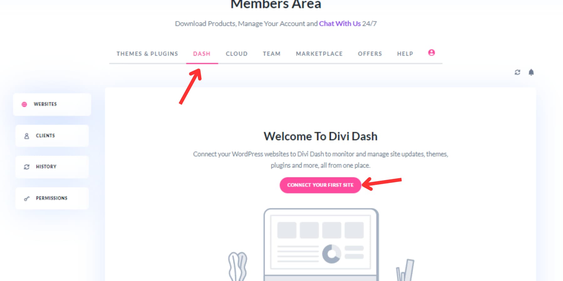 ภาพหน้าจอของวิธีเพิ่มเว็บไซต์ใน Divi