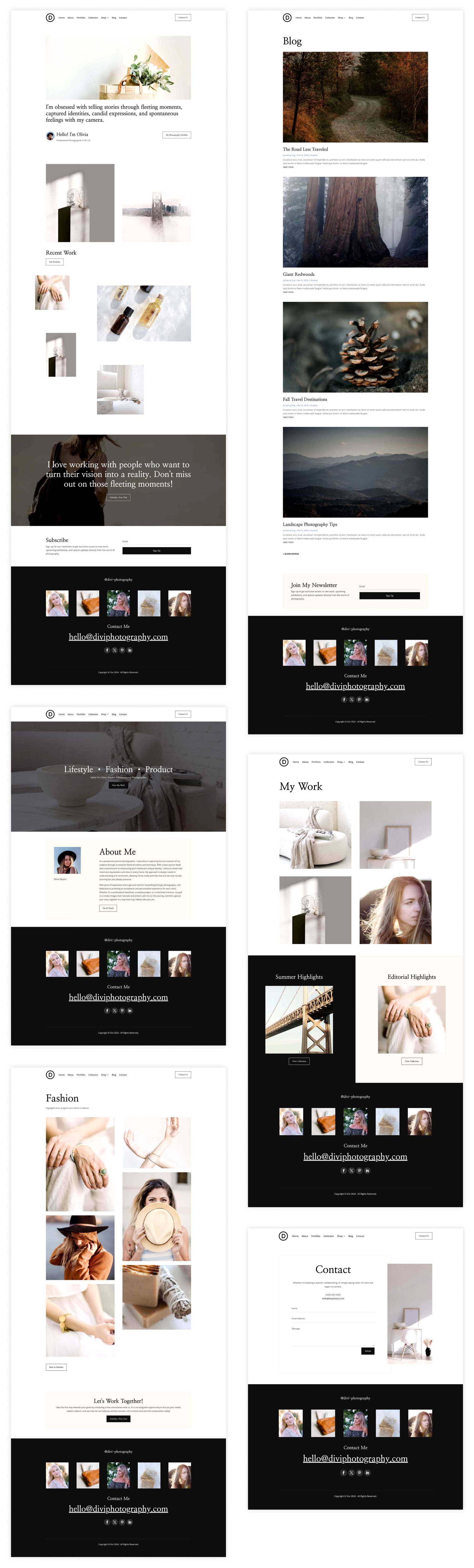 Fotografen-Startseite für Divi