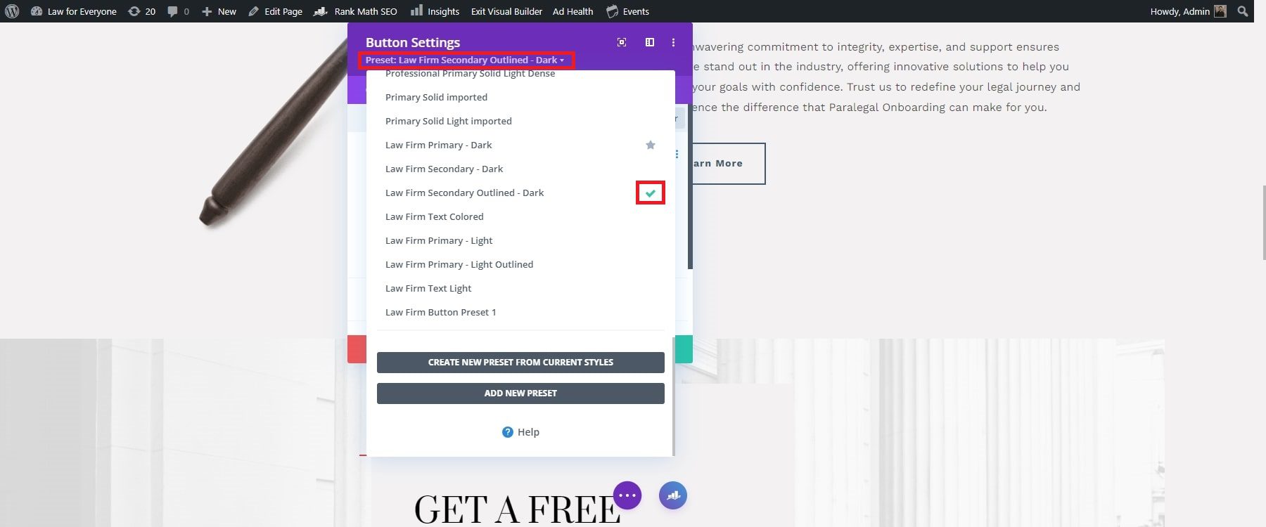 impostazioni predefinite globali divi