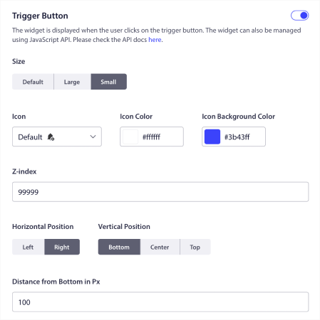 Botón de activación del widget de suscripción