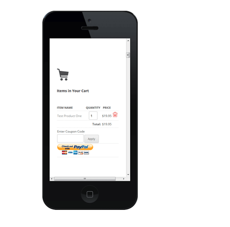 À quoi ressemble la page de paiement avec le bouton Paypal - Source : WordPress Simple Shopping Cart 