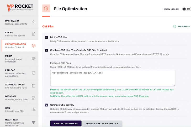 Antarmuka Intuitif WP Rocket untuk meningkatkan kinerja toko online Anda dengan cepat – Sumber: WP Rocket 