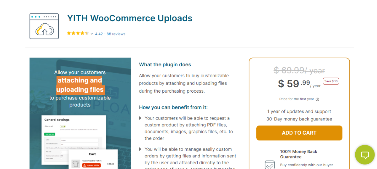 Pagina de pornire a YITH WooCommerce Uploads.