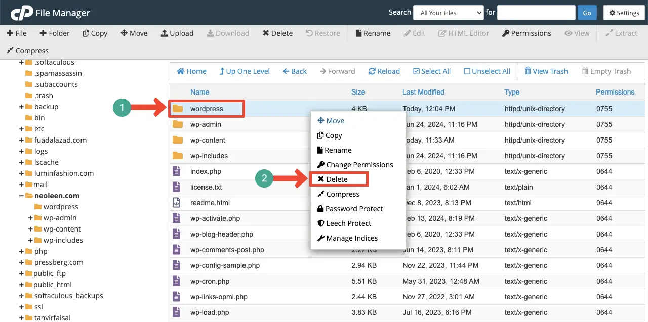 Core WordPress files are moved