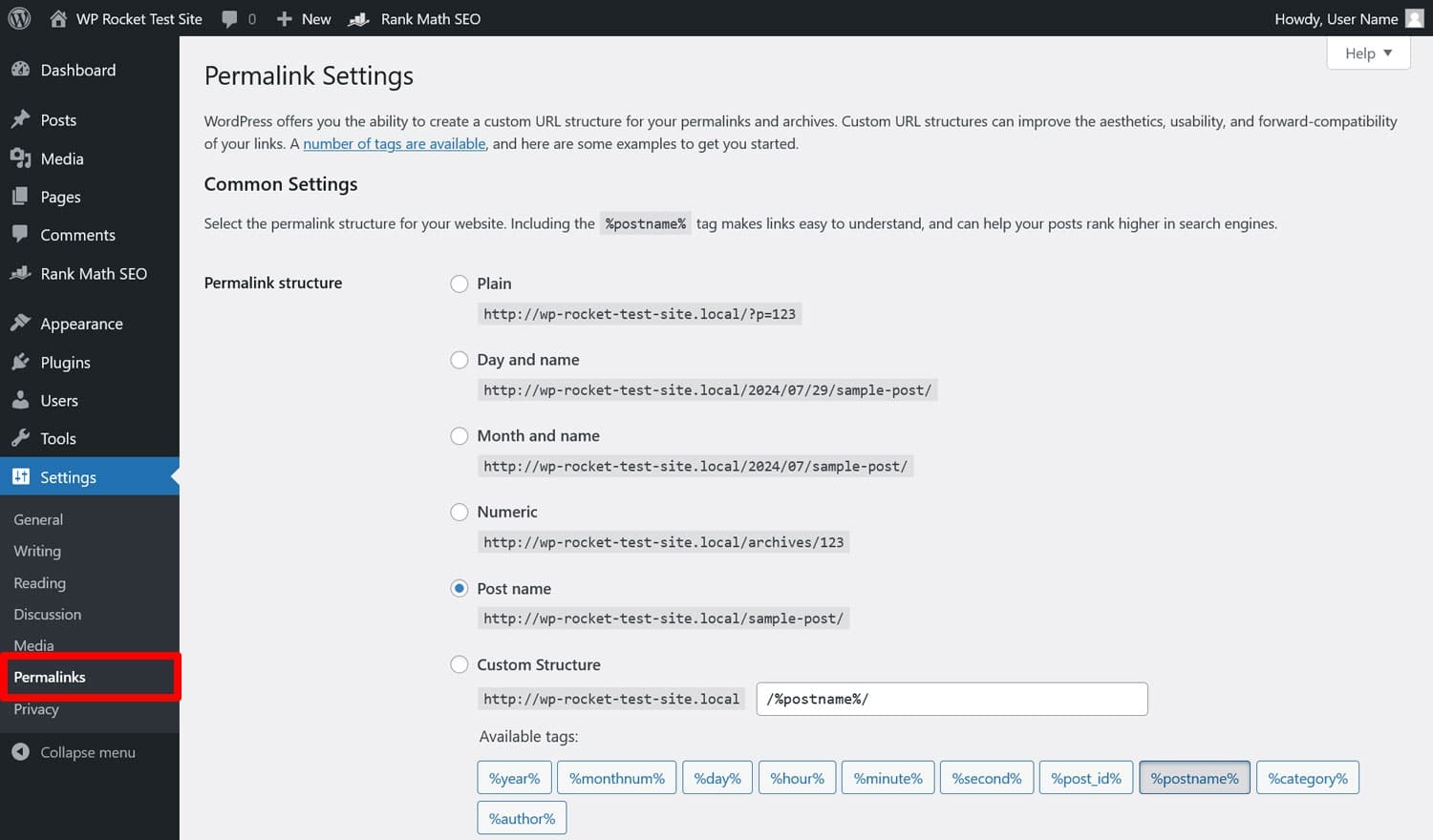 Configuración de enlaces permanentes de WordPress