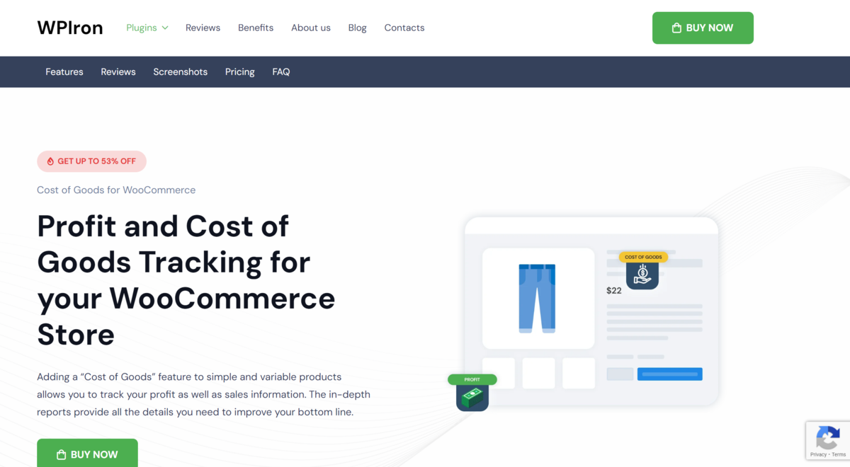 Costo de los productos para el sitio web WooCommerce