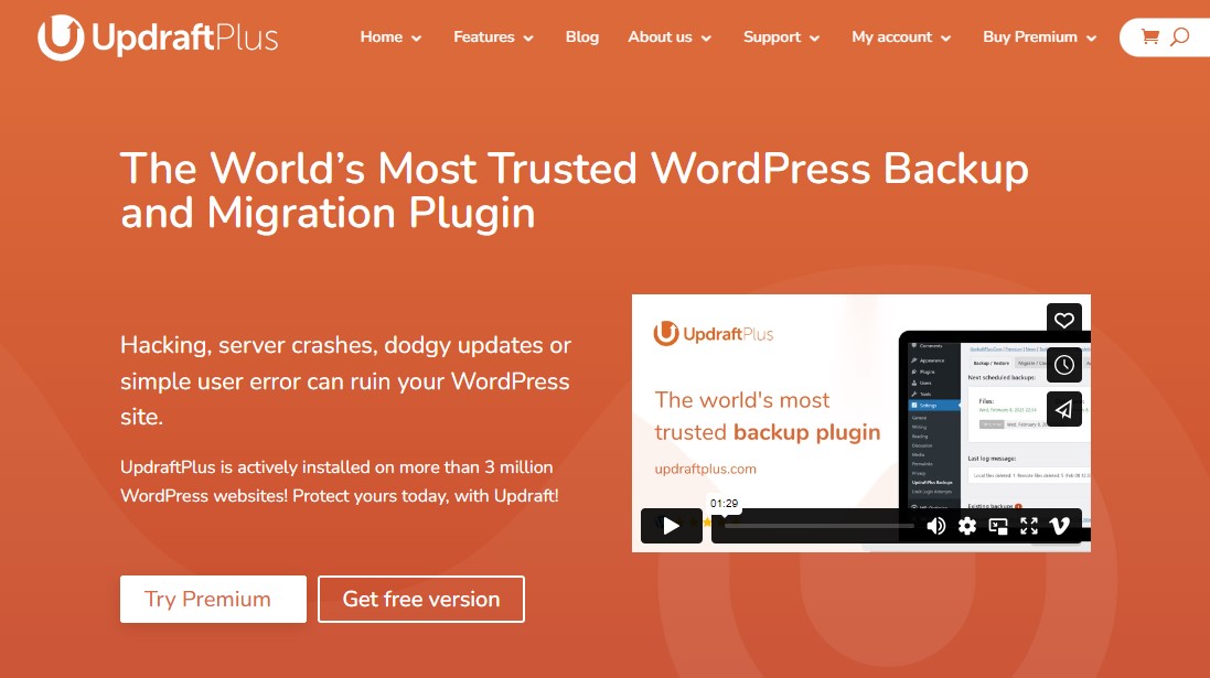 UpdraftPlus - Plugin Cadangan WordPress Terbaik