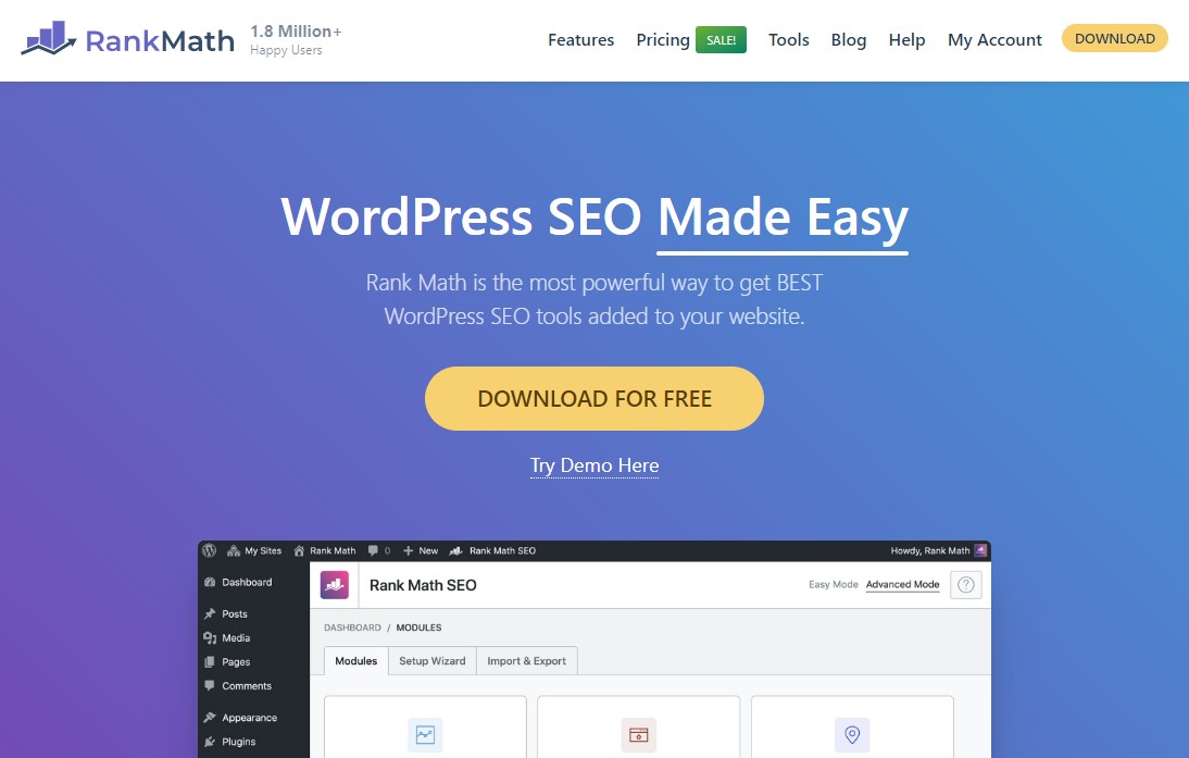 Rank Math - Alat SEO WordPress Gratis Terbaik