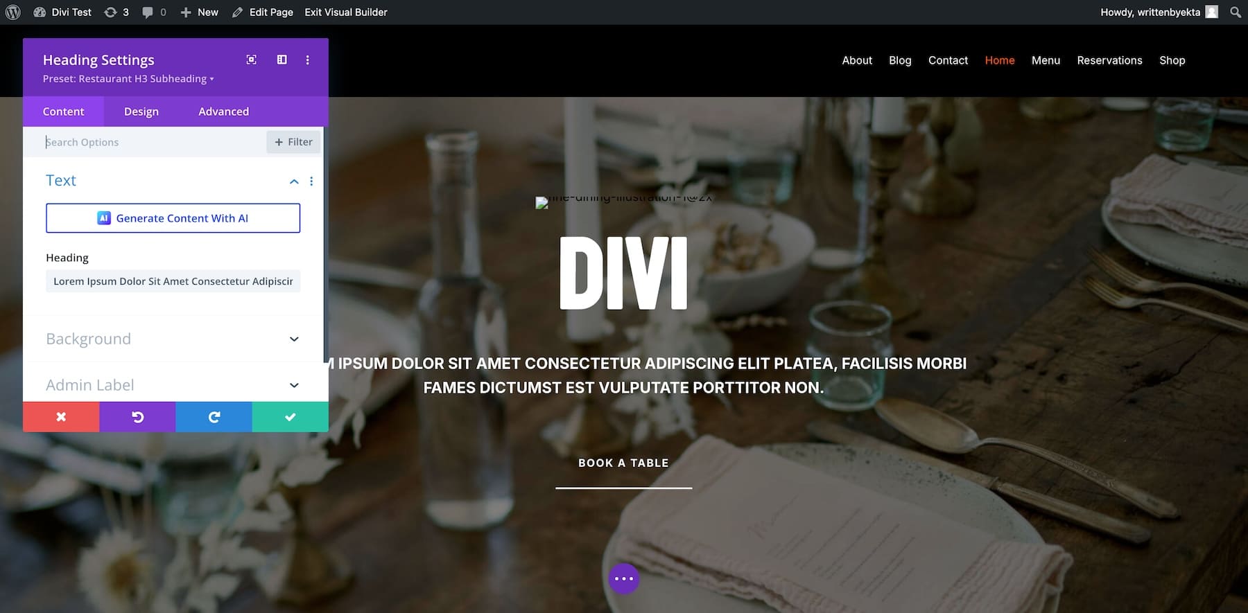 personalizza il tuo sito con divi builder