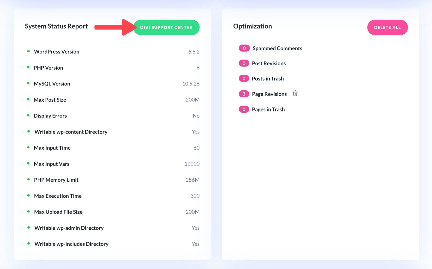 Divi-Support-Center