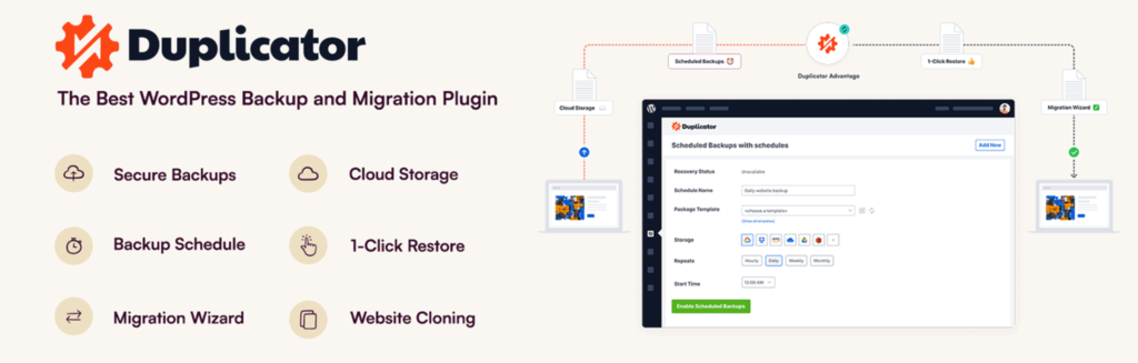 لقطة شاشة لـ Duplicator- أفضل المكونات الإضافية لقاعدة بيانات WordPress