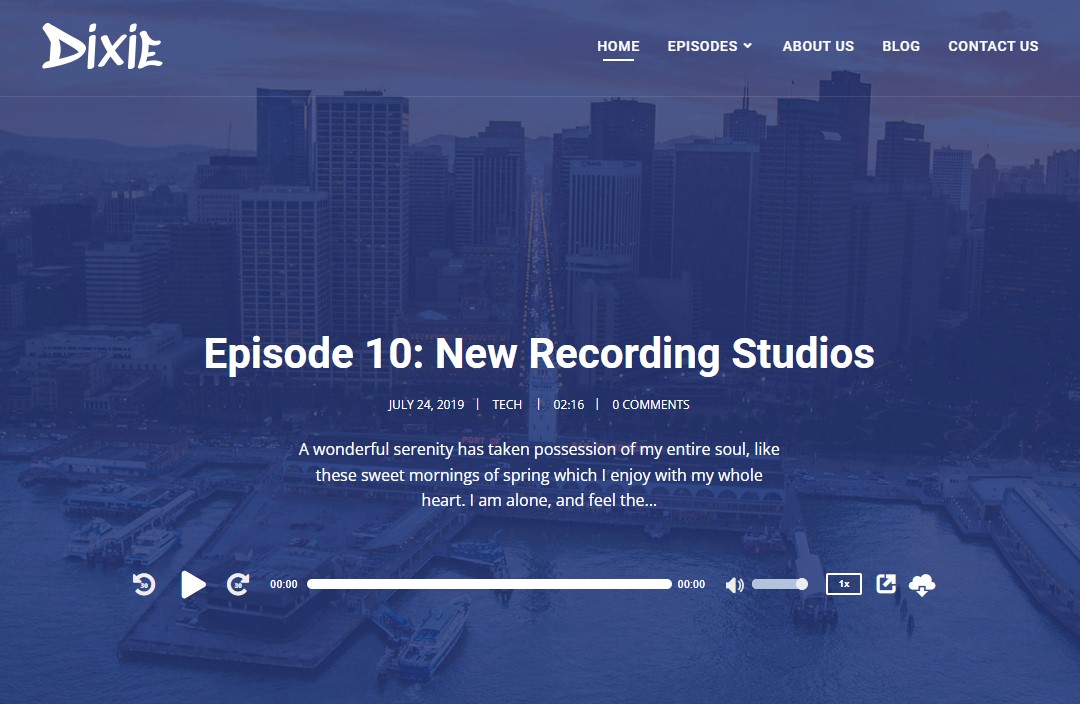 Dixie Podcasting WordPress-Theme