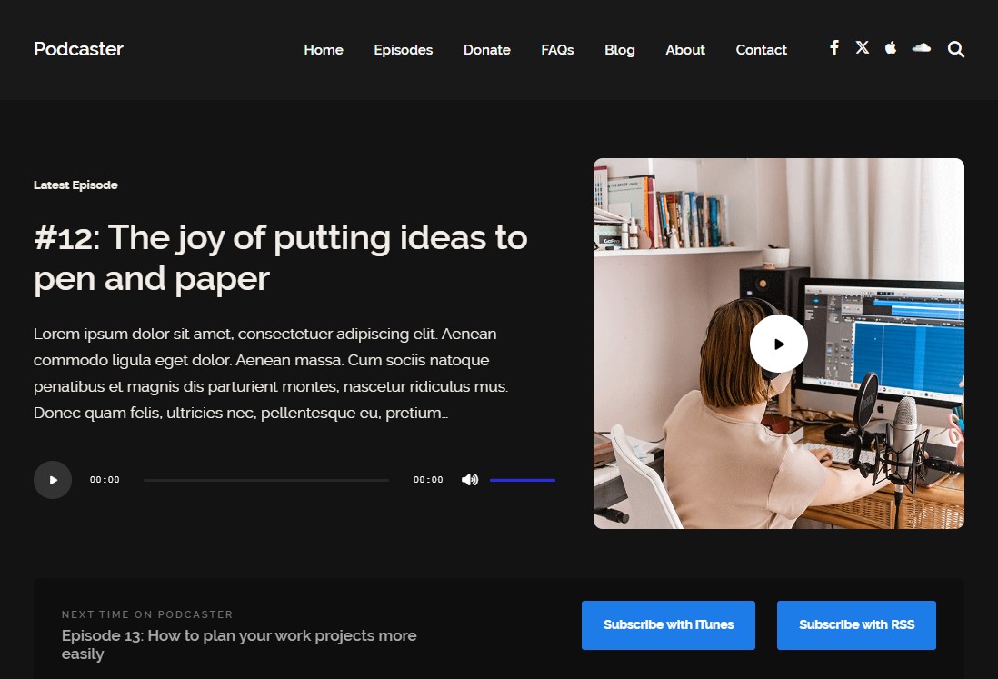 Podcaster – Thème WordPress pour le podcasting