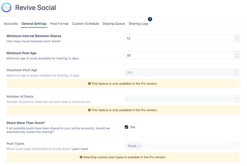 لقطة شاشة لإعدادات إحياء Socialal