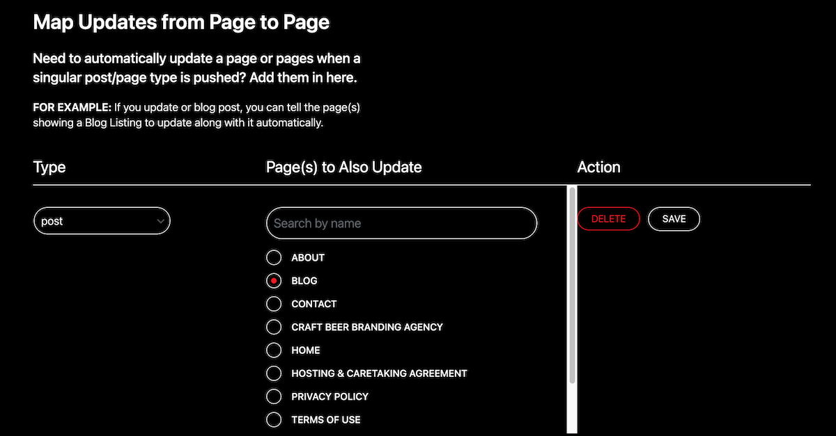 A tela de atualizações de mapas no Headless Hostman.