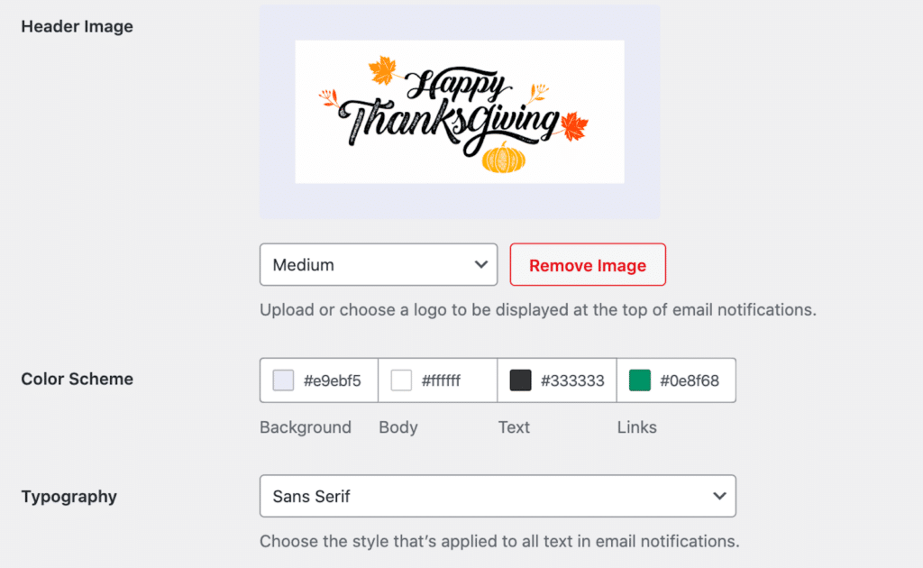 email emplate settings