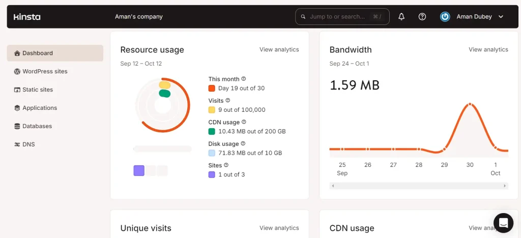 mykinsta dashboard 2410